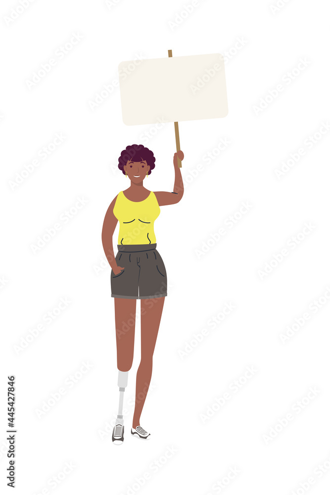 afro woman disabled