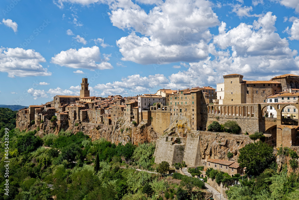 Italy, Tuscany, Pitigliano, Aerial view of old town Italy, Tuscany, Pitigliano, Aerial view of old town