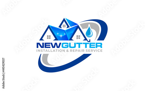 Illustration graphic vector of gutter installation and repair service logo design template