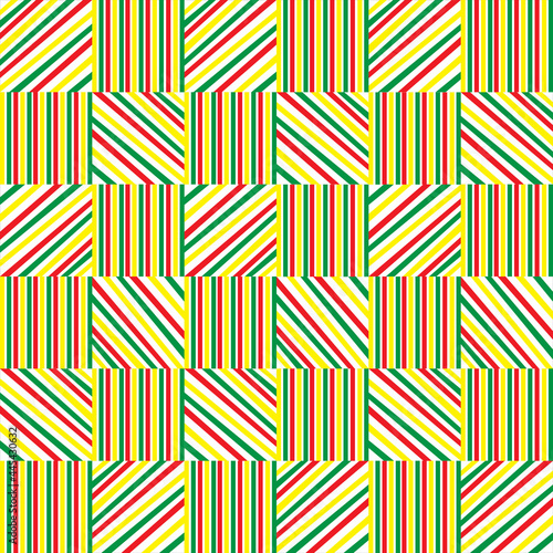 Colored lines vector interspersed vertically and obliquely in a reggae style concept.