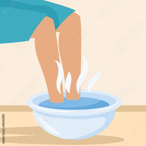 legs in hot water