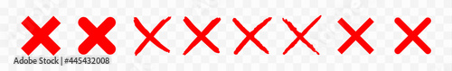 Red wrong mark. Vector illustration