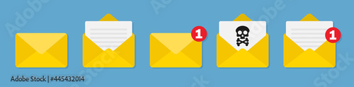Set vector e-mail flat icon