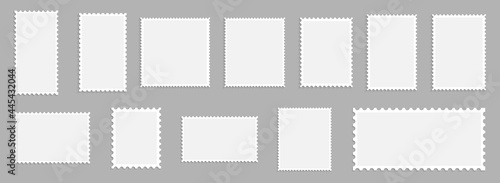 Blank set postage stamps collection. Vector illustration