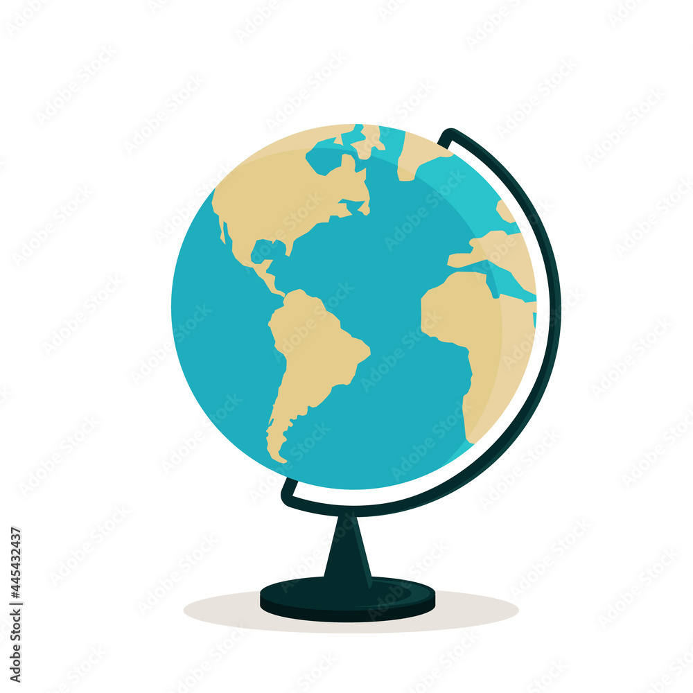 Illustration of a globe on a training stand Illustration of a globe on a training stand