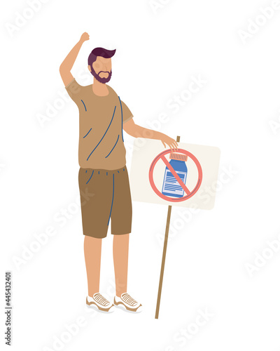 man anti vaccine protesting