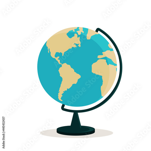 Illustration of a globe on a training stand photo