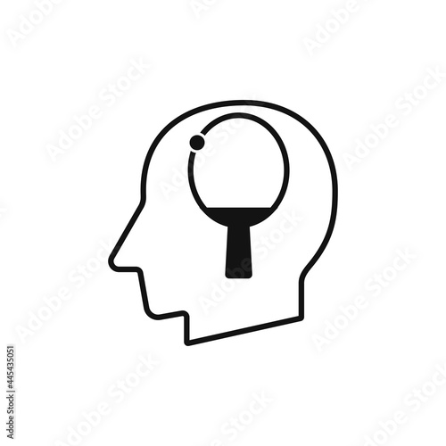 Head with Table tennis  sign silhouette vector illustration