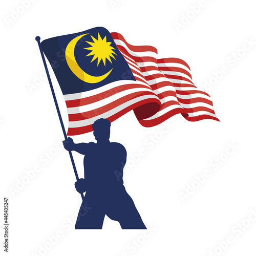 warrior with malaysia flag