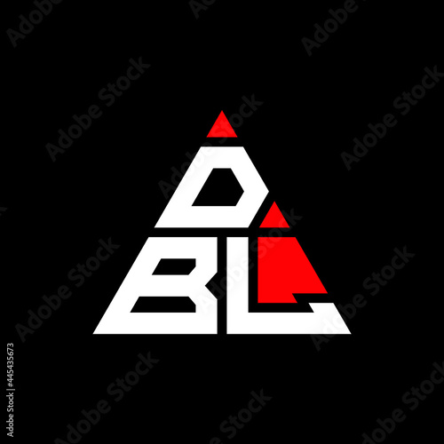 DBL triangle letter logo design with triangle shape. DBL triangle logo design monogram. DBL triangle vector logo template with red color. DBL triangular logo Simple, Elegant, and Luxurious Logo. DBL  photo