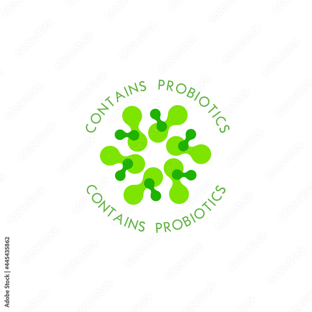 Probiotics logo. Bacteria logo. Concept of healthy nutrition ingredient for therapeutic purposes. Simple flat style trend modern logotype graphic design isolated Probiotics logo. Bacteria logo. Concept of healthy nutrition ingredient for therapeutic purposes. Simple flat style trend modern logotype graphic design isolated