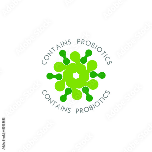 Probiotics logo. Bacteria logo. Concept of healthy nutrition ingredient for therapeutic purposes. Simple flat style trend modern logotype graphic design isolated