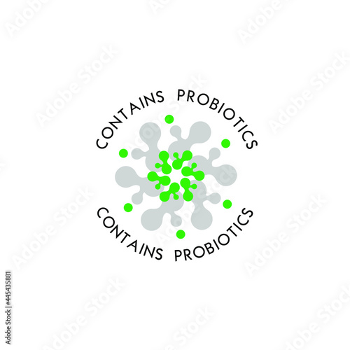 Probiotics logo. Bacteria logo. Concept of healthy nutrition ingredient for therapeutic purposes. Simple flat style trend modern logotype graphic design isolated