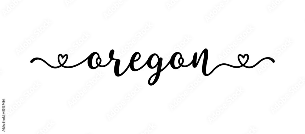 Hand sketched OREGON text. Script lettering for poster, sticker, flyer, header, card, clothing, wear Hand sketched OREGON text. Script lettering for poster, sticker, flyer, header, card, clothing, wear