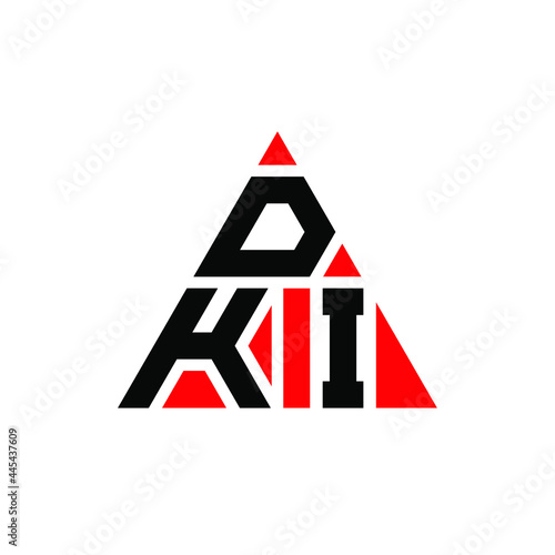 DKI triangle letter logo design with triangle shape. DKI triangle logo design monogram. DKI triangle vector logo template with red color. DKI triangular logo Simple, Elegant, and Luxurious Logo. DKI  photo