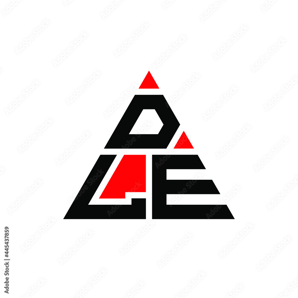 DLE triangle letter logo design with triangle shape. DLE triangle logo