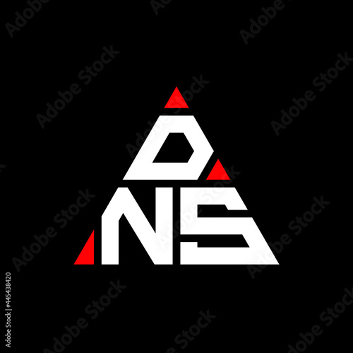 DNS triangle letter logo design with triangle shape. DNS triangle logo design monogram. DNS triangle vector logo template with red color. DNS triangular logo Simple, Elegant, and Luxurious Logo. DNS 