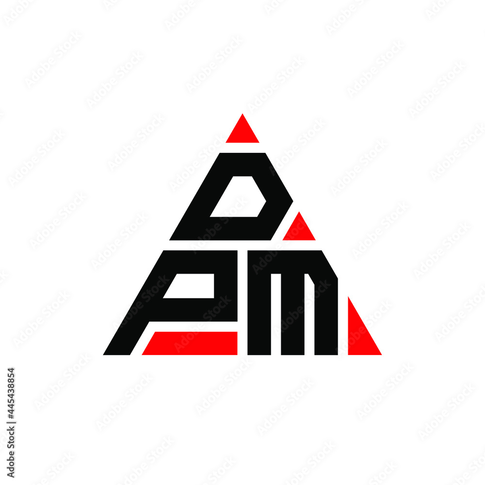 Vetor do Stock DPM triangle letter logo design with triangle shape