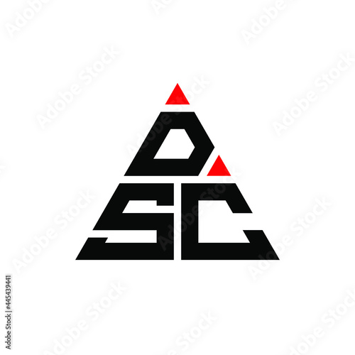 DSC triangle letter logo design with triangle shape. DSC triangle logo design monogram. DSC triangle vector logo template with red color. DSC triangular logo Simple, Elegant, and Luxurious Logo. DSC  photo