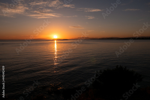 sunset over the sea