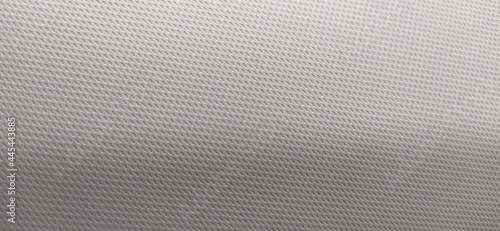 Vintage old style or design blank gray and white color artificial leather skin sheet surface background texture pattern with copy space. Horizontal beautiful close up macro detail flat lay top view.