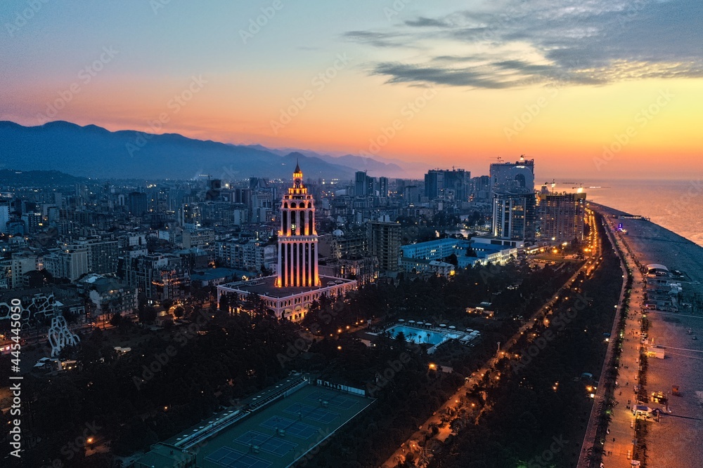 Batumi, Georgia - April 28, 2021: View of Sheraton Batumi Hotel Batumi, Georgia - April 28, 2021: View of Sheraton Batumi Hotel