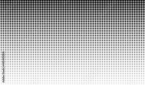 Dot perforation texture. Dots halftone seamless pattern. Fade shade gradient. Noise gradation border. Black patern isolated on white background for overlay effect. Grunge points. Design prints. Vector