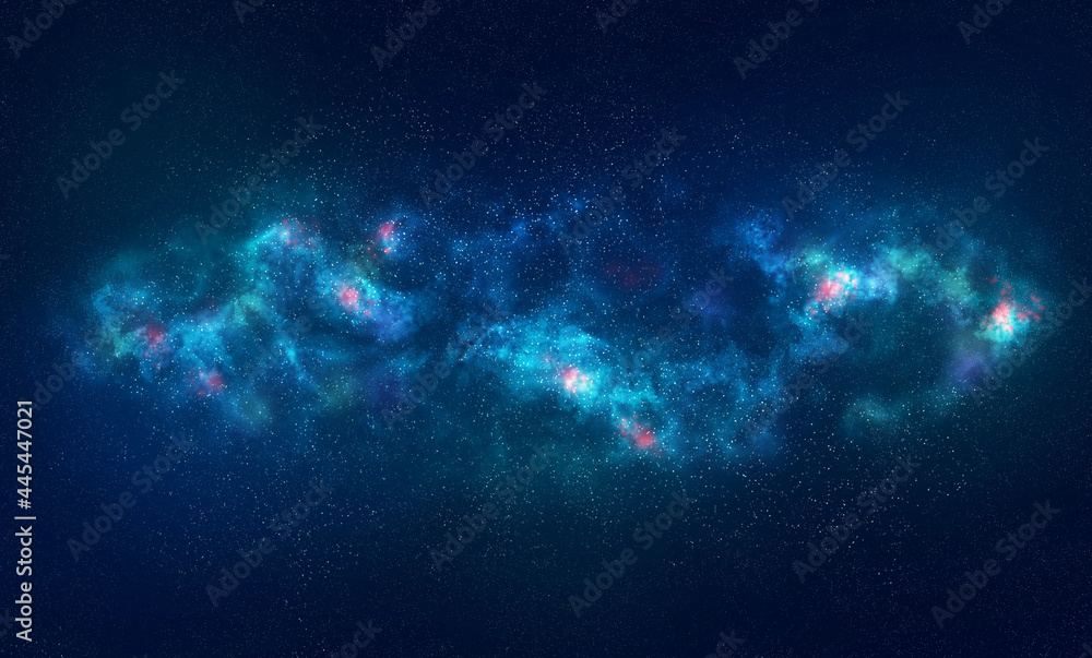 Fototapeta premium Horizontal space with nebula background