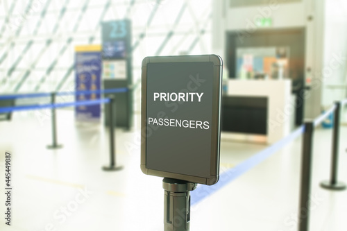 airport priority passengers area sign