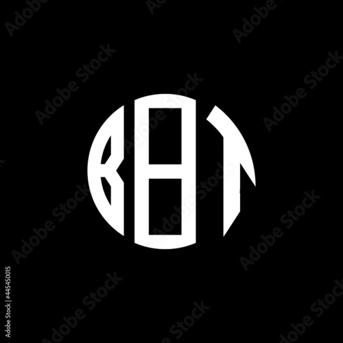 BBT letter logo design. BBT letter in circle shape. BBT Creative three letter logo. Logo with three letters. BBT circle logo. BBT letter vector design logo  photo