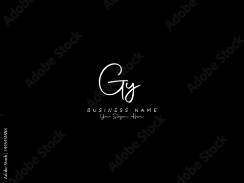 Letter GY Logo, signature gy logo icon vector image design for business photo