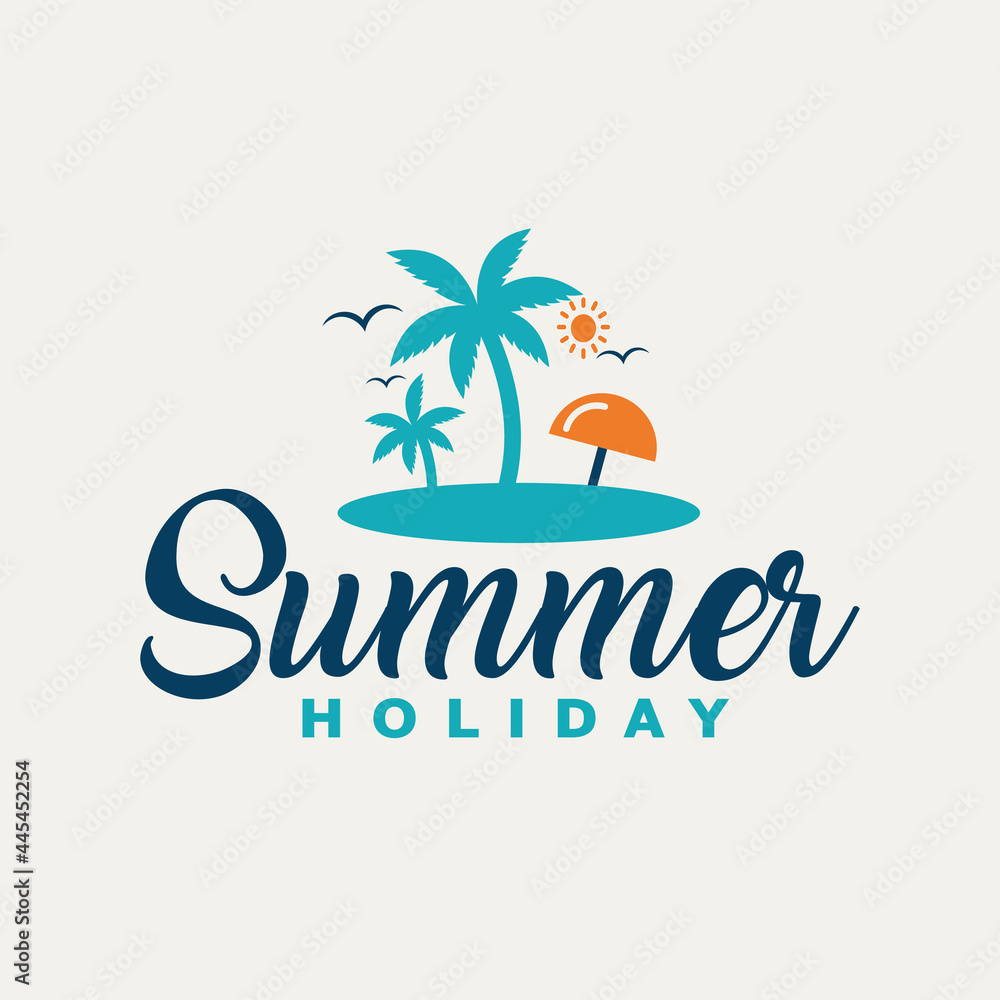 Summer holiday card design.