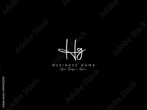 Letter HG Logo, signature hg logo icon vector image design for business