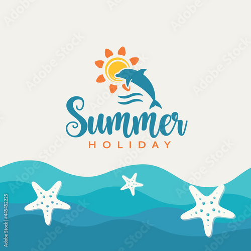 Summer holiday card - vector illustration.