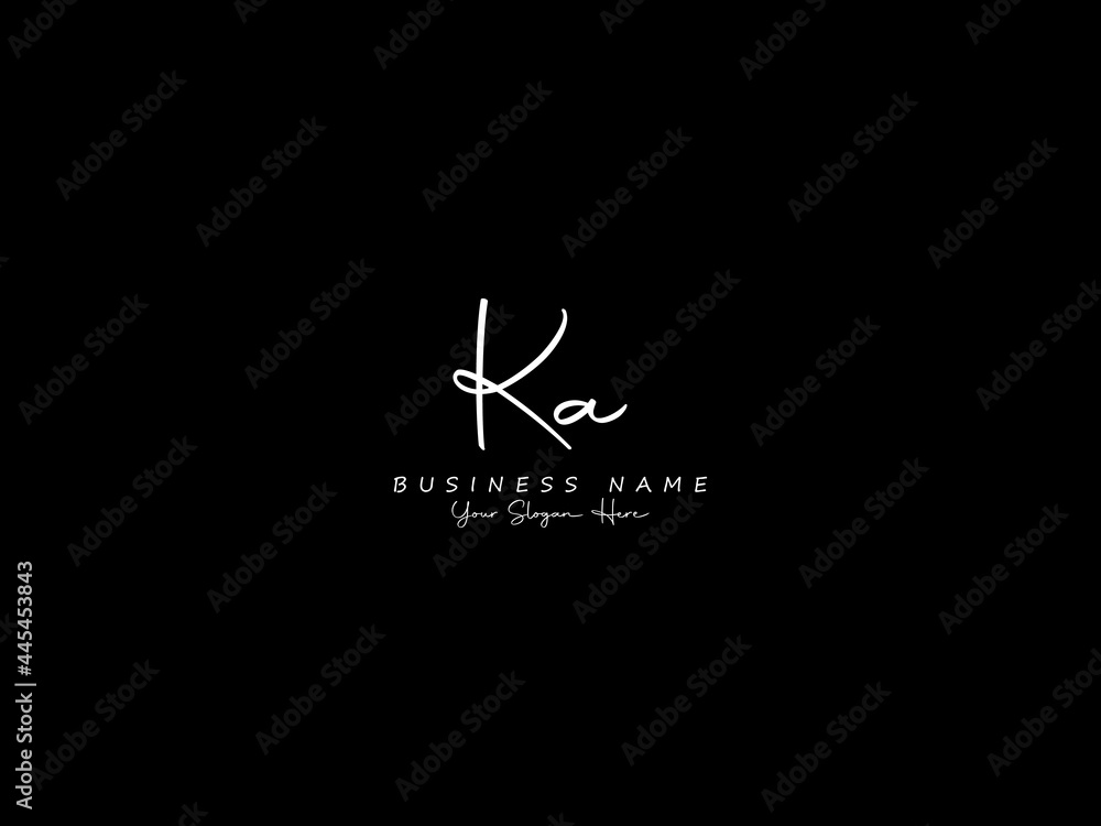 Letter KA Logo, signature ka logo icon vector image design for business - obrazy, fototapety, plakaty 