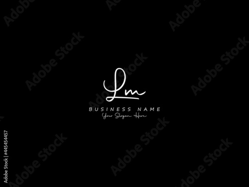 Letter LM Logo, signature lm logo icon vector image for business