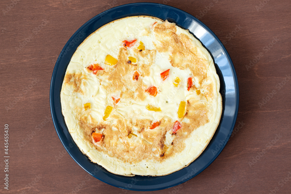 Omelet with bell pepper for breakfast. Omelet with bell pepper for breakfast.