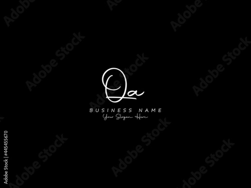 Letter QA Logo, signature qa logo icon vector image for business