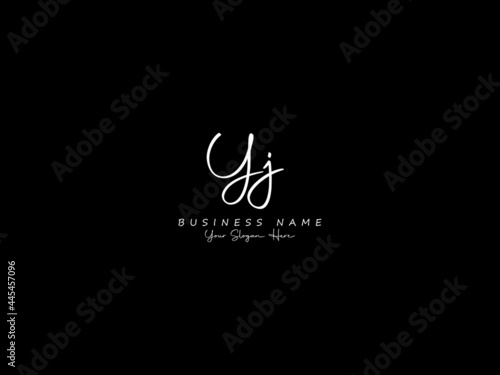 Letter YJ Logo, handwritten signature yj logo icon vector for business photo