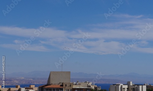 Aerial independence parade upon Eilat, Israel