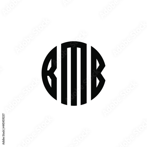 BMB letter logo design. BMB letter in circle shape. BMB Creative three letter logo. Logo with three letters. BMB circle logo. BMB letter vector design logo  photo