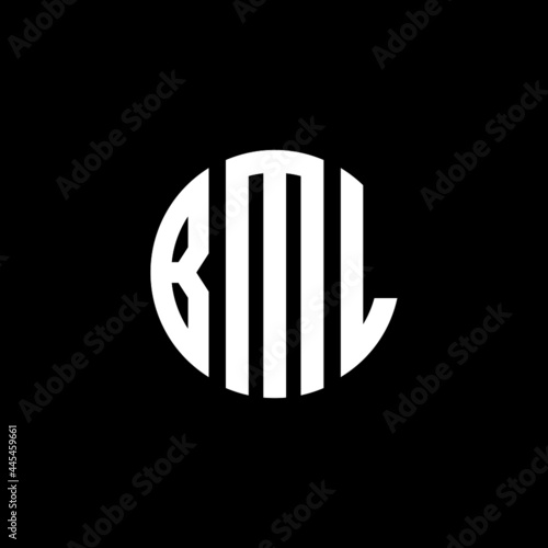 BML letter logo design. BML letter in circle shape. BML Creative three letter logo. Logo with three letters. BML circle logo. BML letter vector design logo  photo