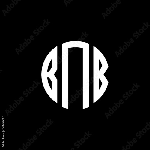 BNB letter logo design. BNB letter in circle shape. BNB Creative three letter logo. Logo with three letters. BNB circle logo. BNB letter vector design logo  photo