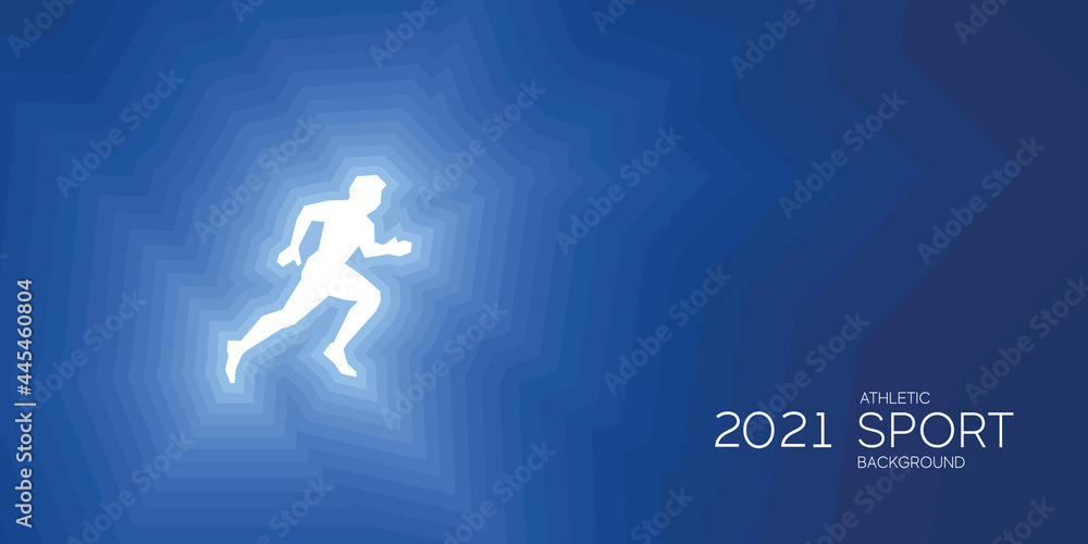 Athletic sport shining silhouette 2021 new abstract modern blue background banner
