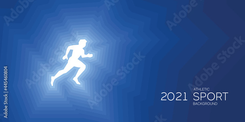 Athletic sport shining silhouette 2021 new abstract modern blue background banner
