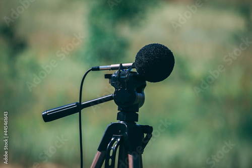 The noise metering sensor is on a tripod outside