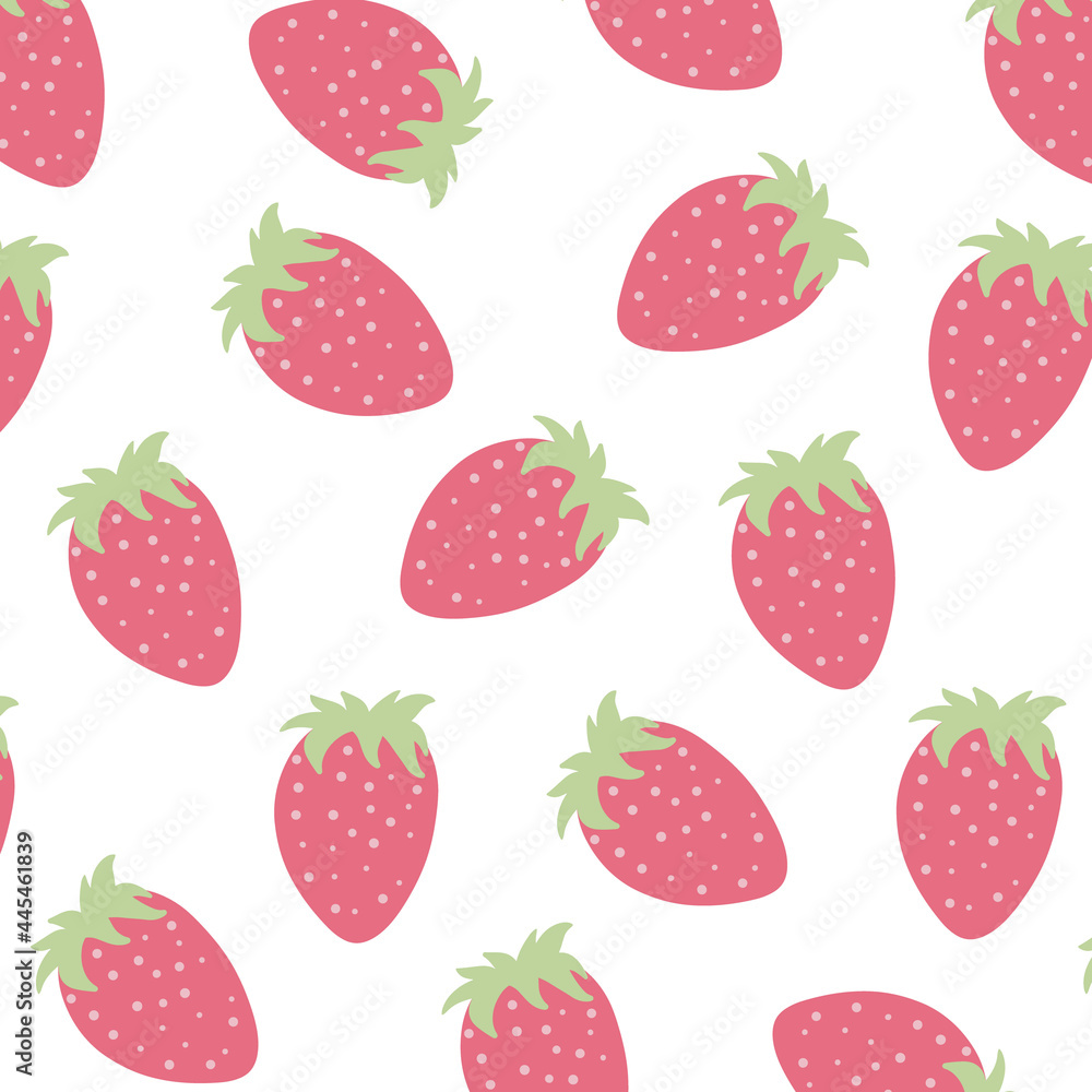 Seamless pattern of fresh strawberries. Vector cartoon background. Seamless pattern of fresh strawberries. Vector cartoon background.