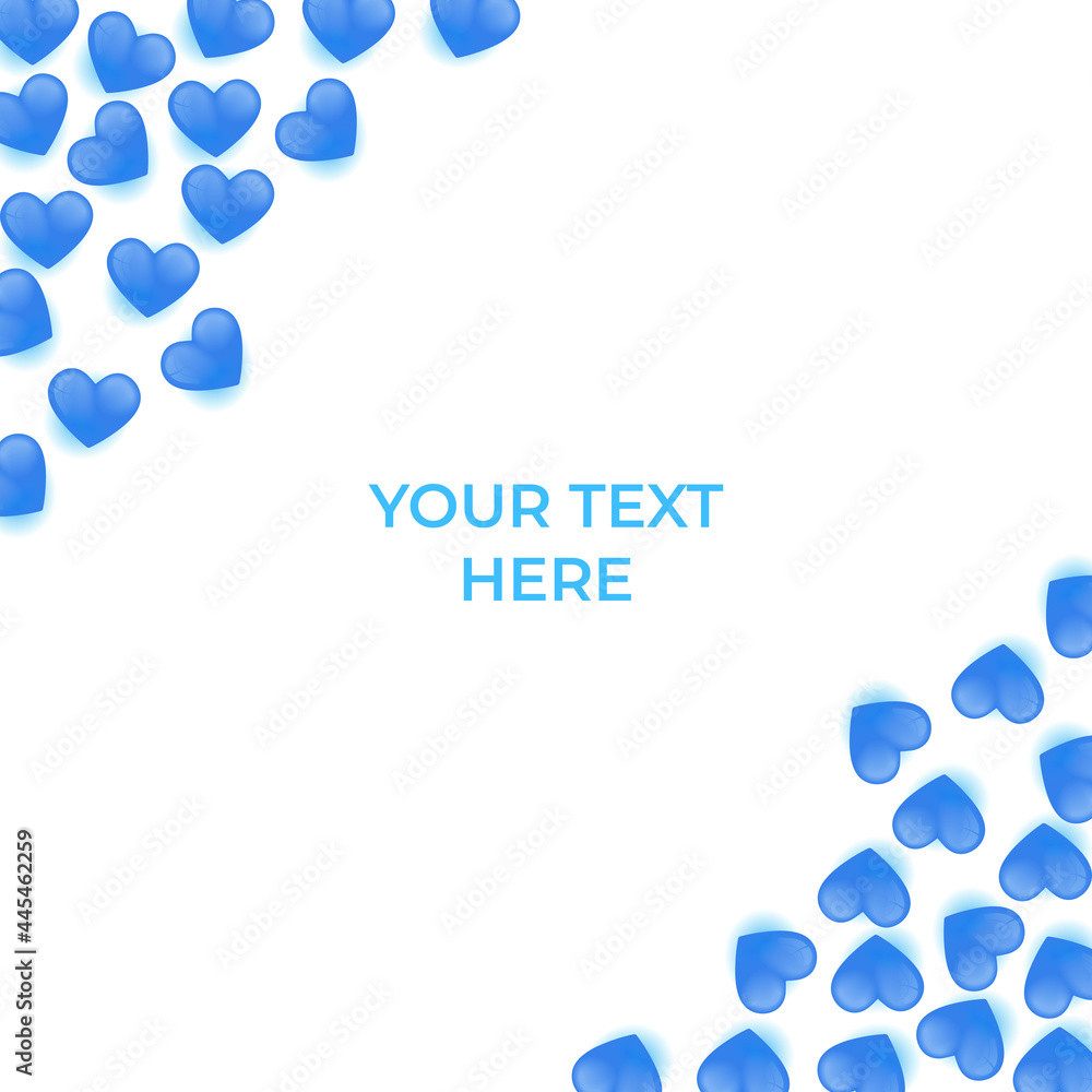 Valentine’s Day blue pastel modern border frame design for Website, greeting or Sale banner, flyer, poster in paper cut style with cute flying Origami Hearts over clouds on background. Valentine’s Day blue pastel modern border frame design for Website, greeting or Sale banner, flyer, poster in paper cut style with cute flying Origami Hearts over clouds on background.