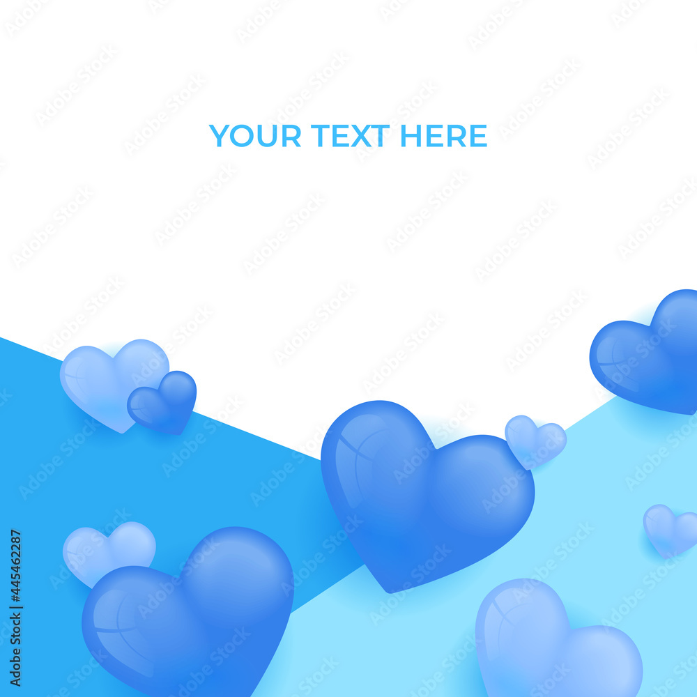 Valentine’s Day blue pastel modern border frame design for Website, greeting or Sale banner, flyer, poster in paper cut style with cute flying Origami Hearts over clouds on background. Valentine’s Day blue pastel modern border frame design for Website, greeting or Sale banner, flyer, poster in paper cut style with cute flying Origami Hearts over clouds on background.