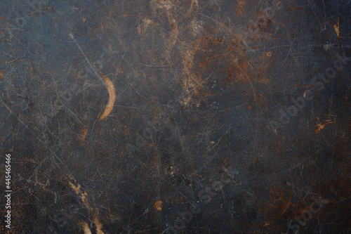 Dark  Scratched and Rusted Metal Background Texture